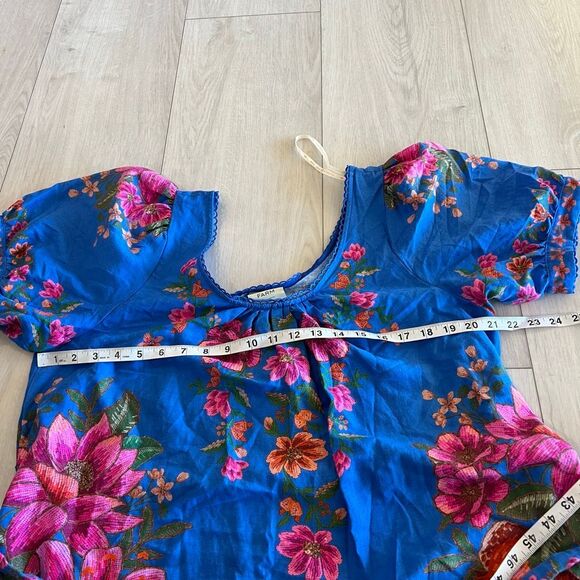 FARM Rio Women's Blue Summer Fruit Scarf Dress size L - Picture 3 of 11